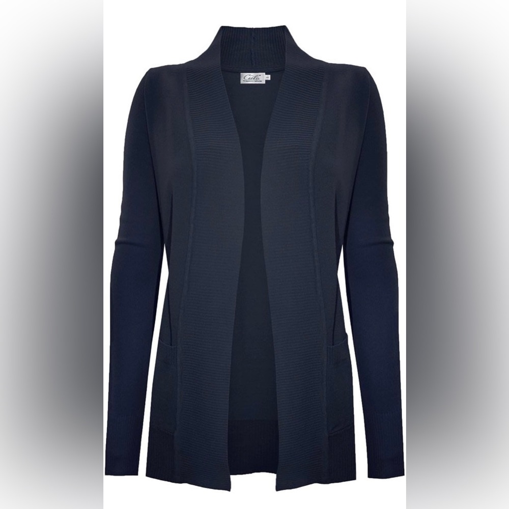 Women's Solid Basic Open Front Knit Sweater Cardigan w/ Pockets.